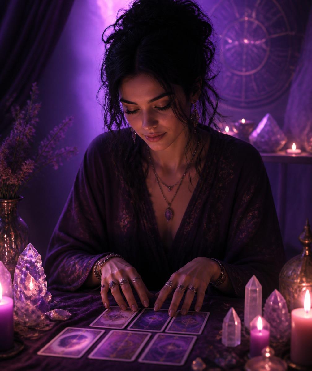 Rany conduzindo uma leitura de cartas